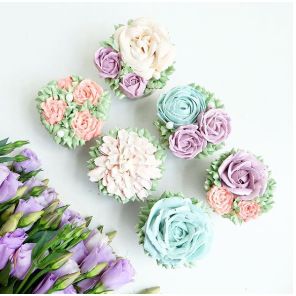 Buttercream Floral Pastel Cupcake